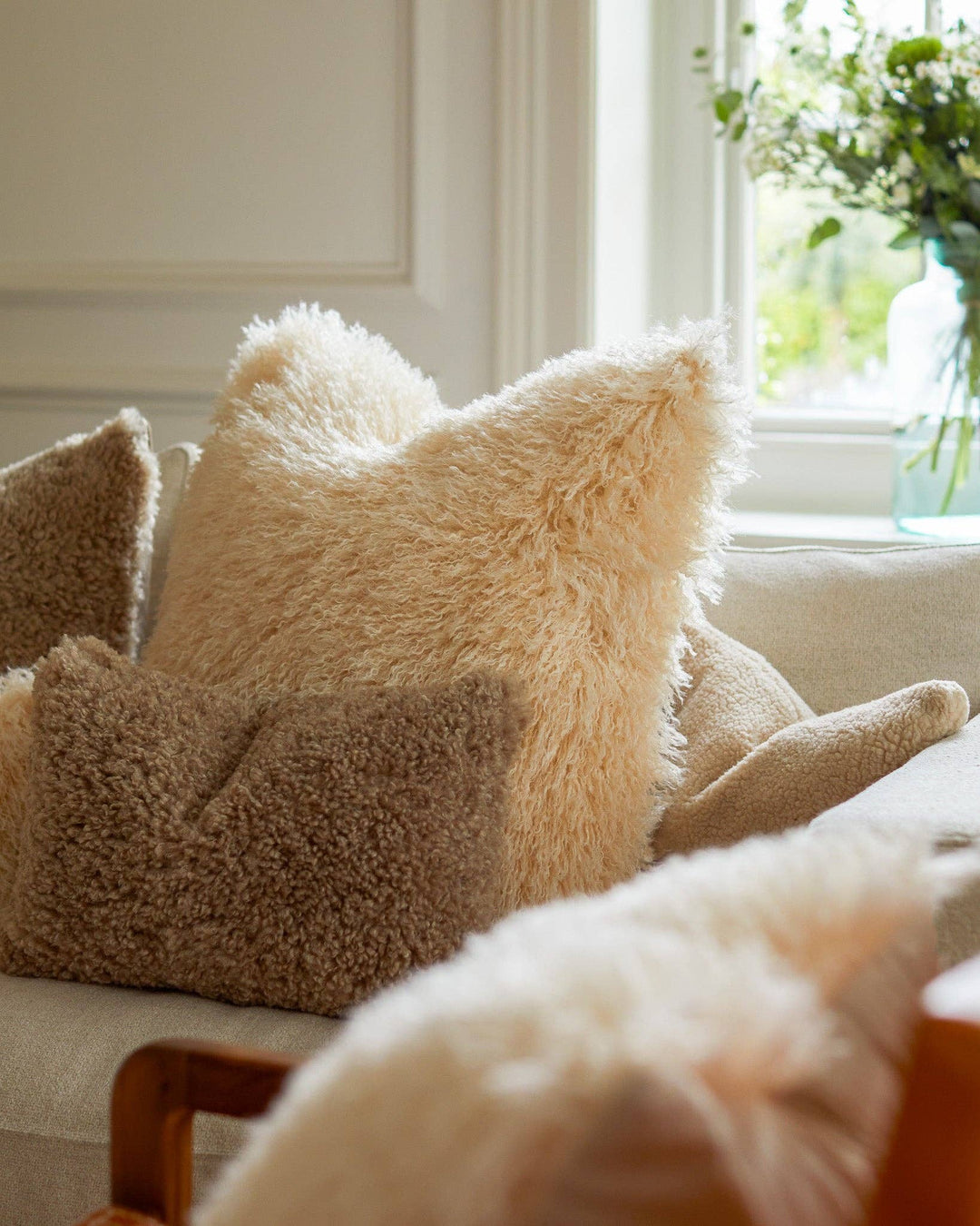 Frank Giant Cushion | Afghan | Cream