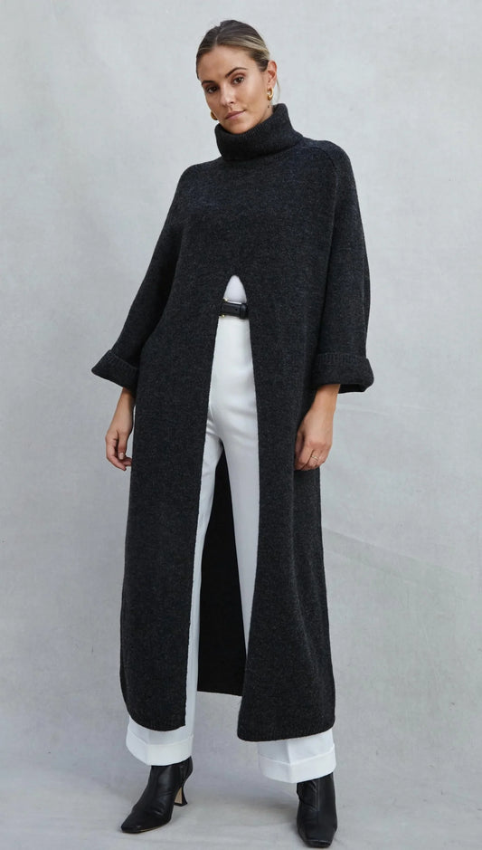 Vivienne Sweater Dress in Black or Oatmeal