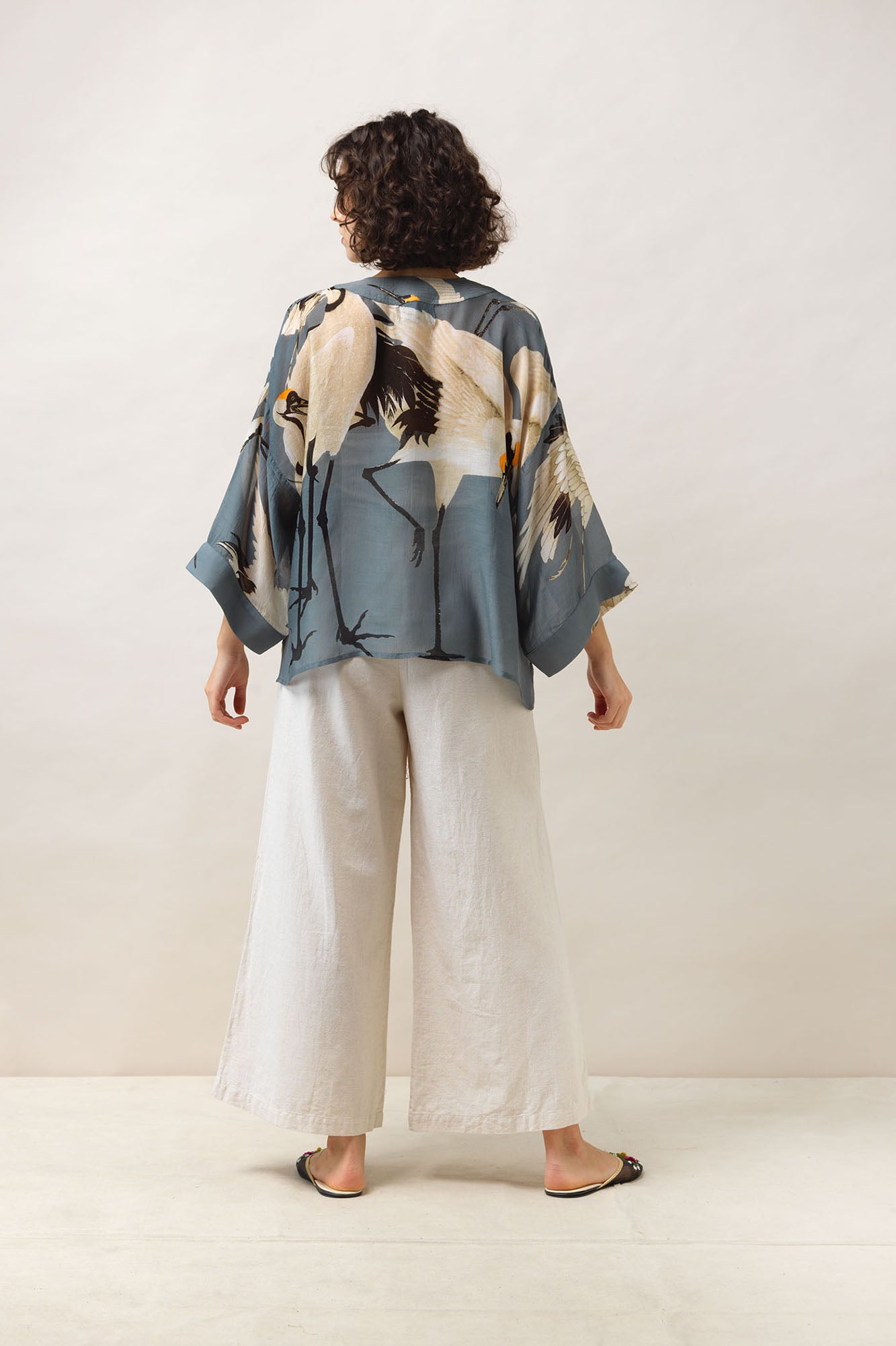 Stork Slate Grey Kimono