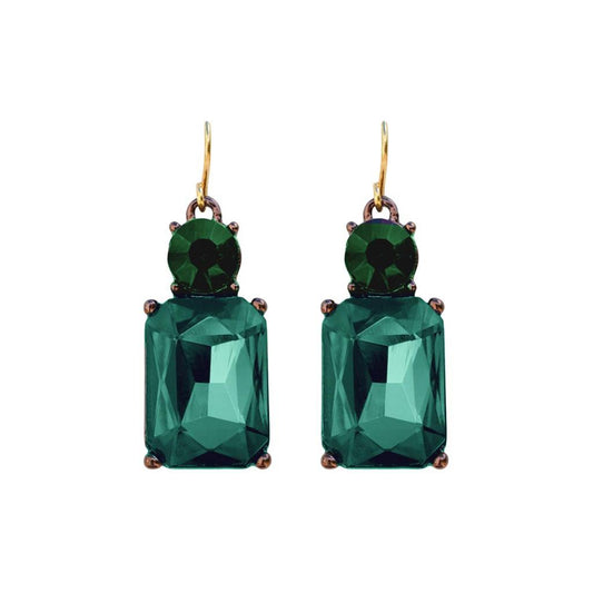 Twin gem earring in emerald