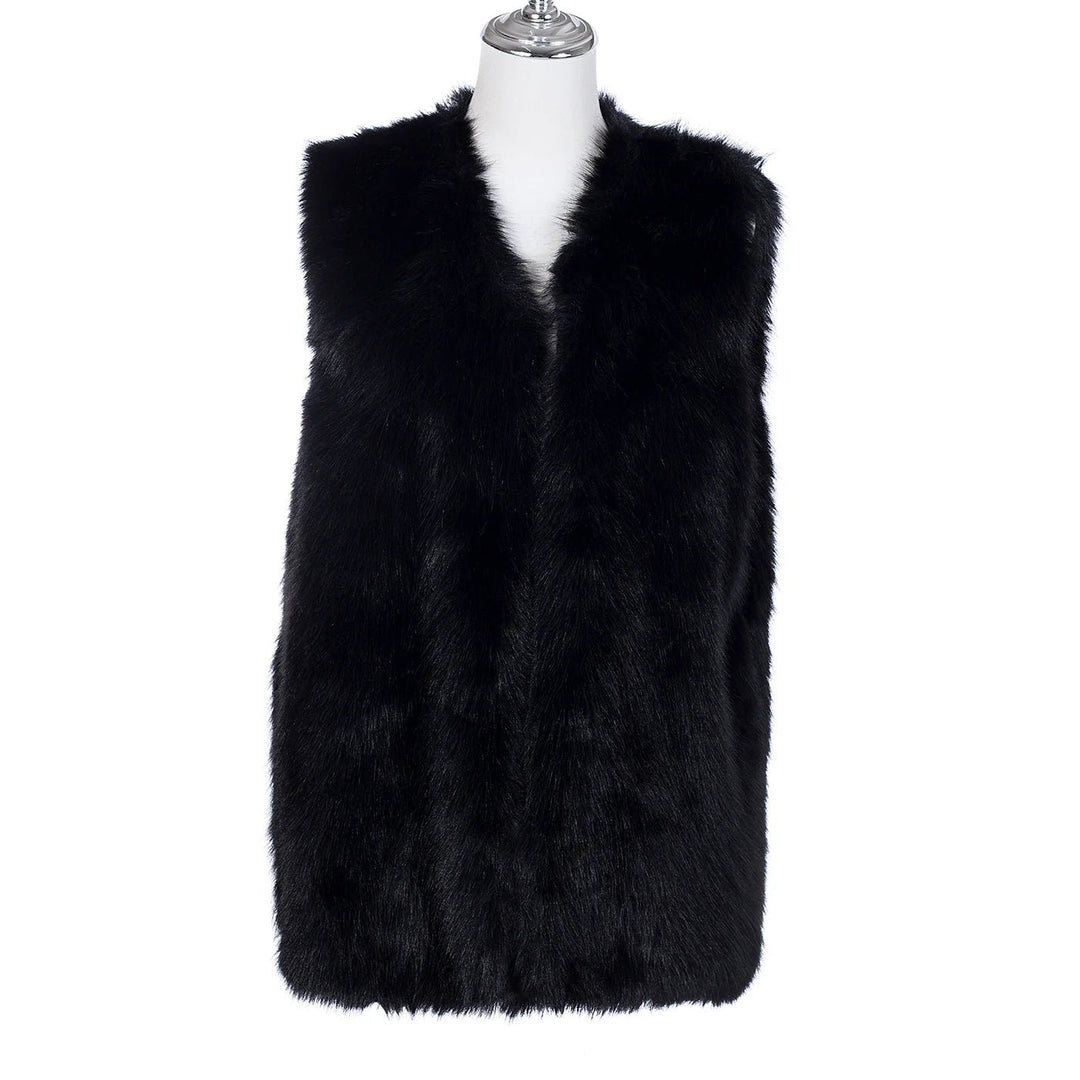 Emily Faux Fur Gillet | Black - Monica Luz