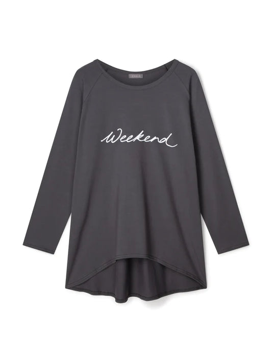Robyn Top | Smokey Charcoal or white Weekend Script