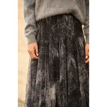 Marble Skinny Fit Tulle Skirt  - Black/Grey