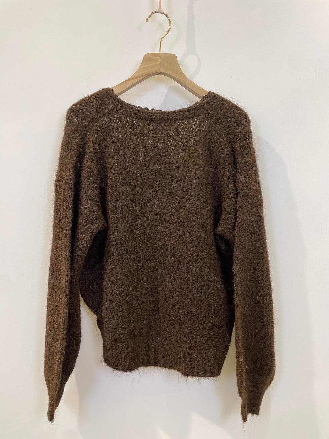 Camille Wool & Alpaca Blend Wrap Jumper - coffee