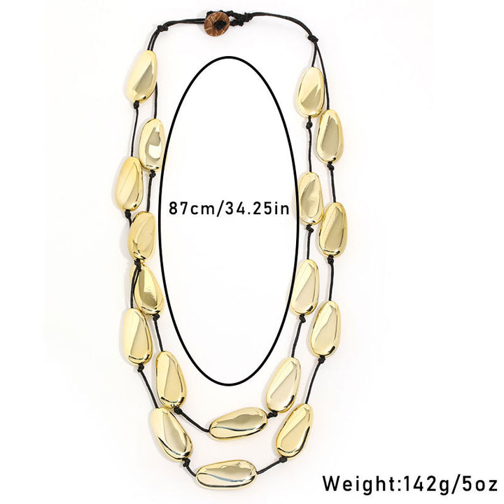 Bold Gold Teardrop Statement Necklace