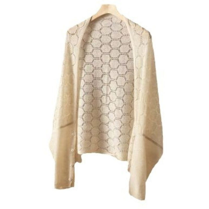 Heidi Delicate Open Knit cardigan with Button Detail - Cream