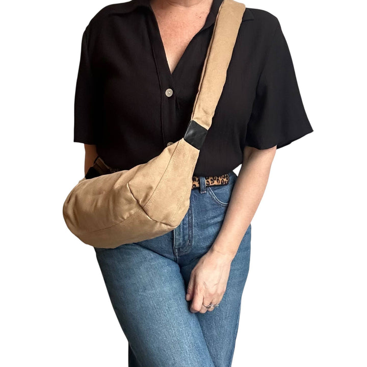 Brixton cross body sling bag - plain sand