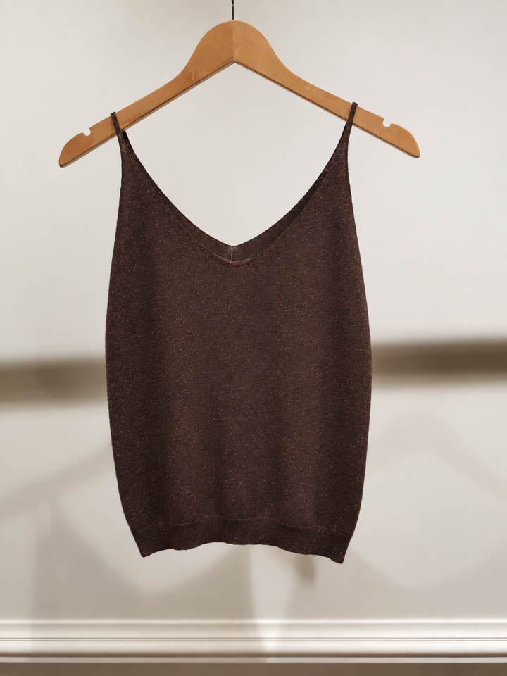 The Dominique Metallic Fine Knit Top |  Various colours