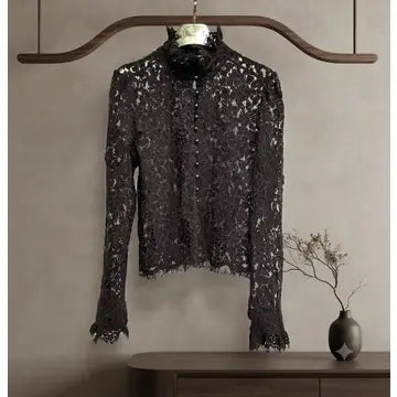 Sabina Lace Blouse -  Brown