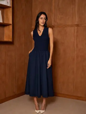 The Sophia Dress - Navy Blue