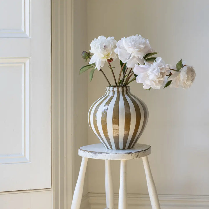 Bulbous Vase Camel Stripe