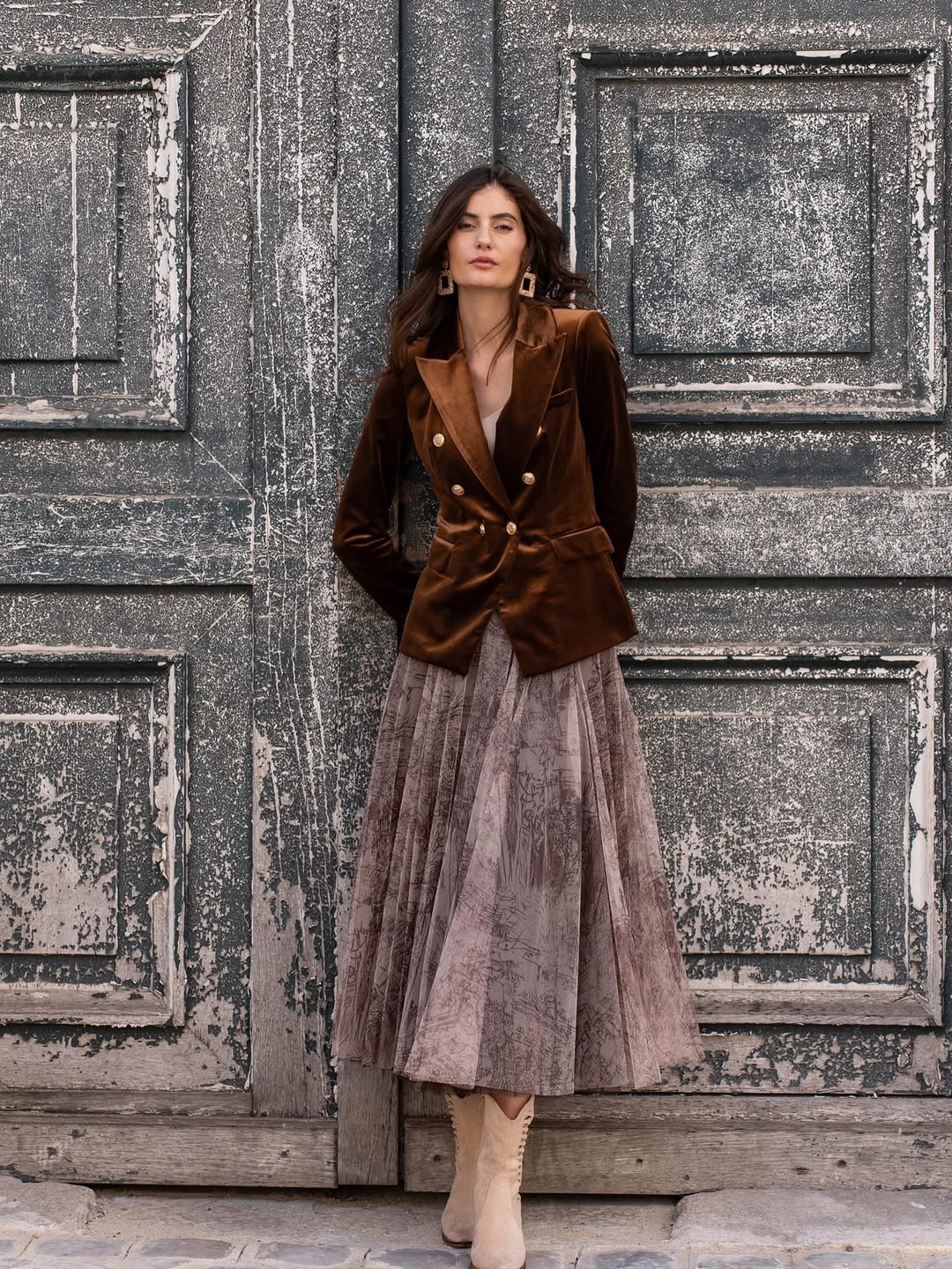 Choklate Paris Taupe Tulle Skirt - French Riviera Style, Ethically Made - Monica Luz