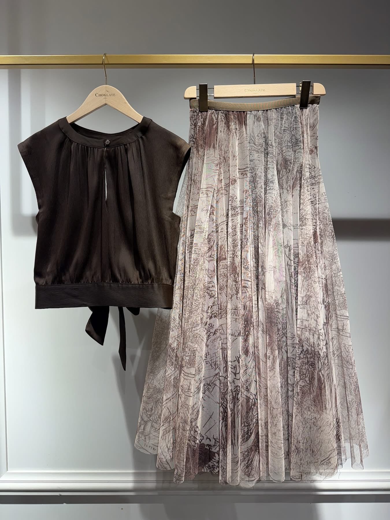 Choklate Paris chocolate Tulle Skirt - French Riviera Style, Ethically Made - Monica Luz