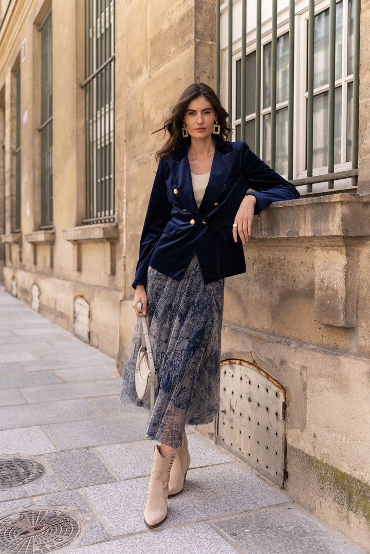 Celeste Tulle Skirt - Navy Blue