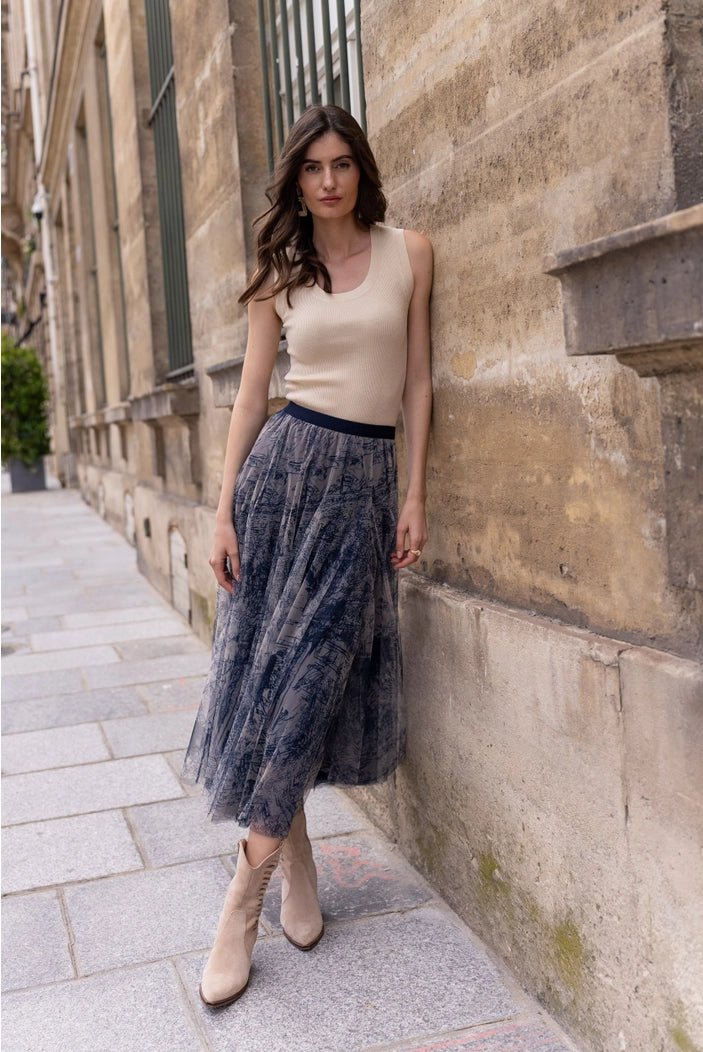 Celeste Tulle Skirt - Navy Blue