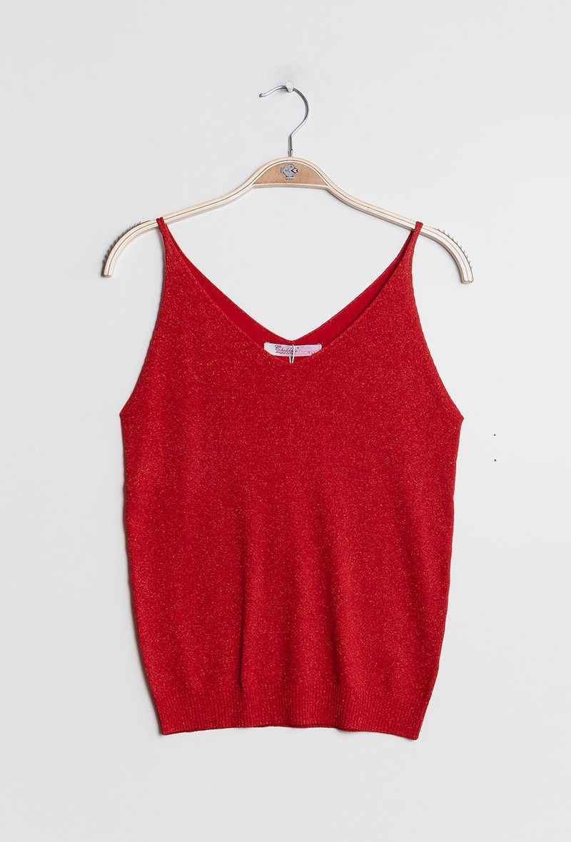 The Dominique Metallic Fine Knit Top |  Various colours