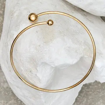 Double Ball Bangle | Gold