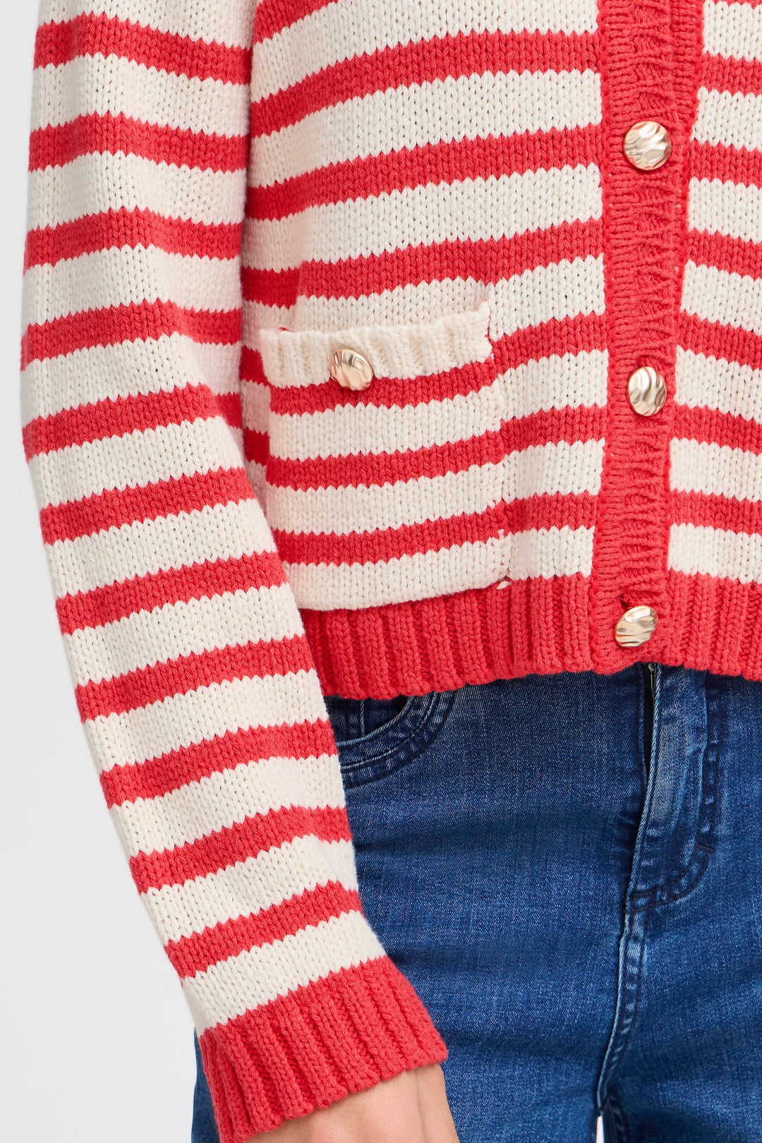 Fransa Belinda Sailor Knitted Cardigan