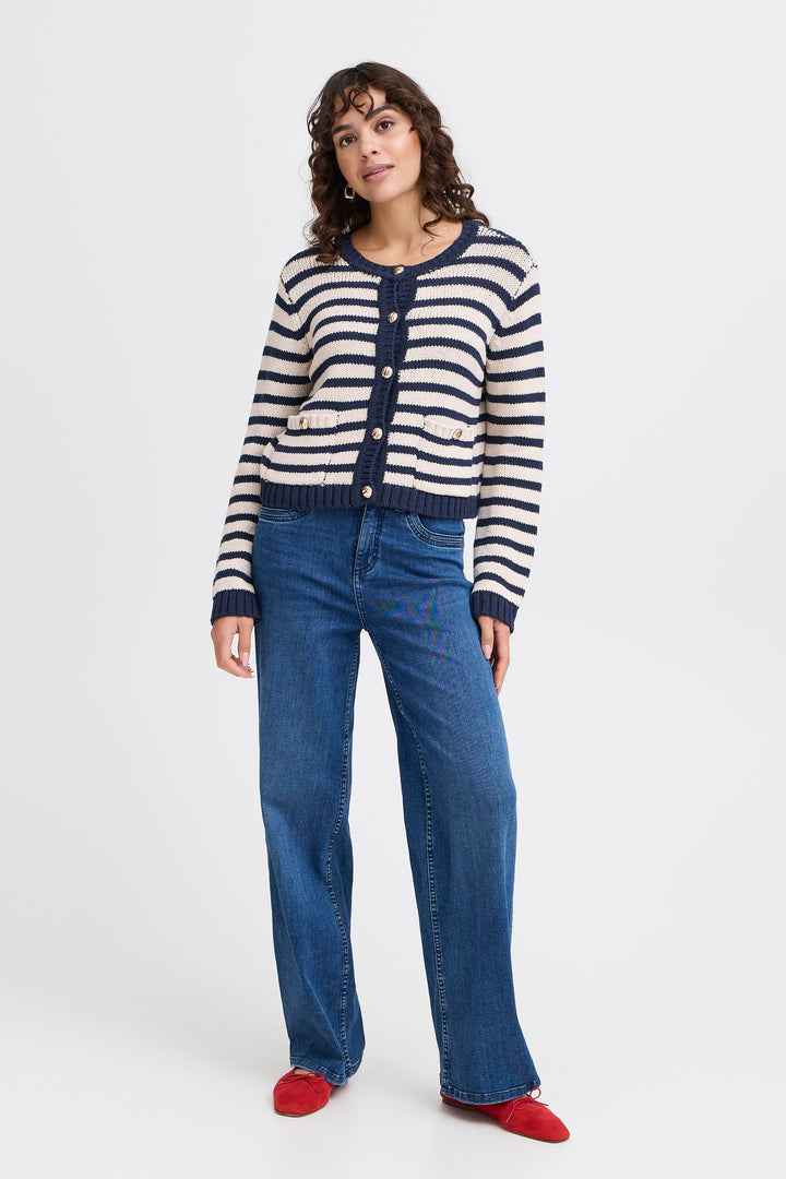 Fransa Belinda Sailor Knitted Cardigan