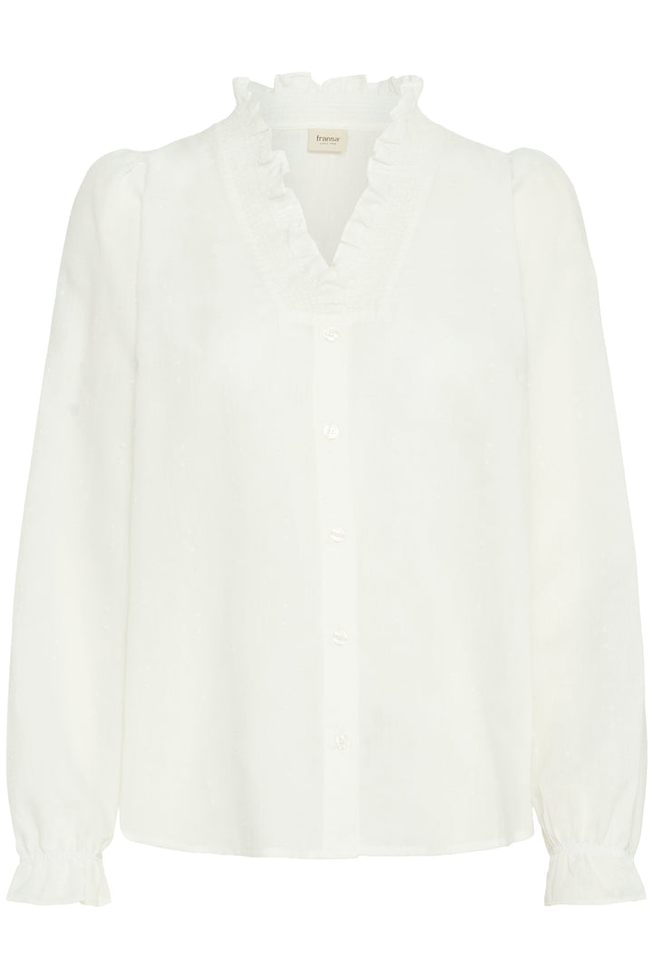 Fransa Bluebell long sleeved Shirt | Blue | White