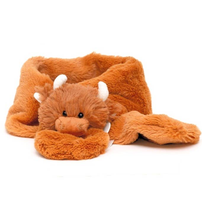 Highland Cow Scarf Plush Brown - 90cm - FOR ALL AGES