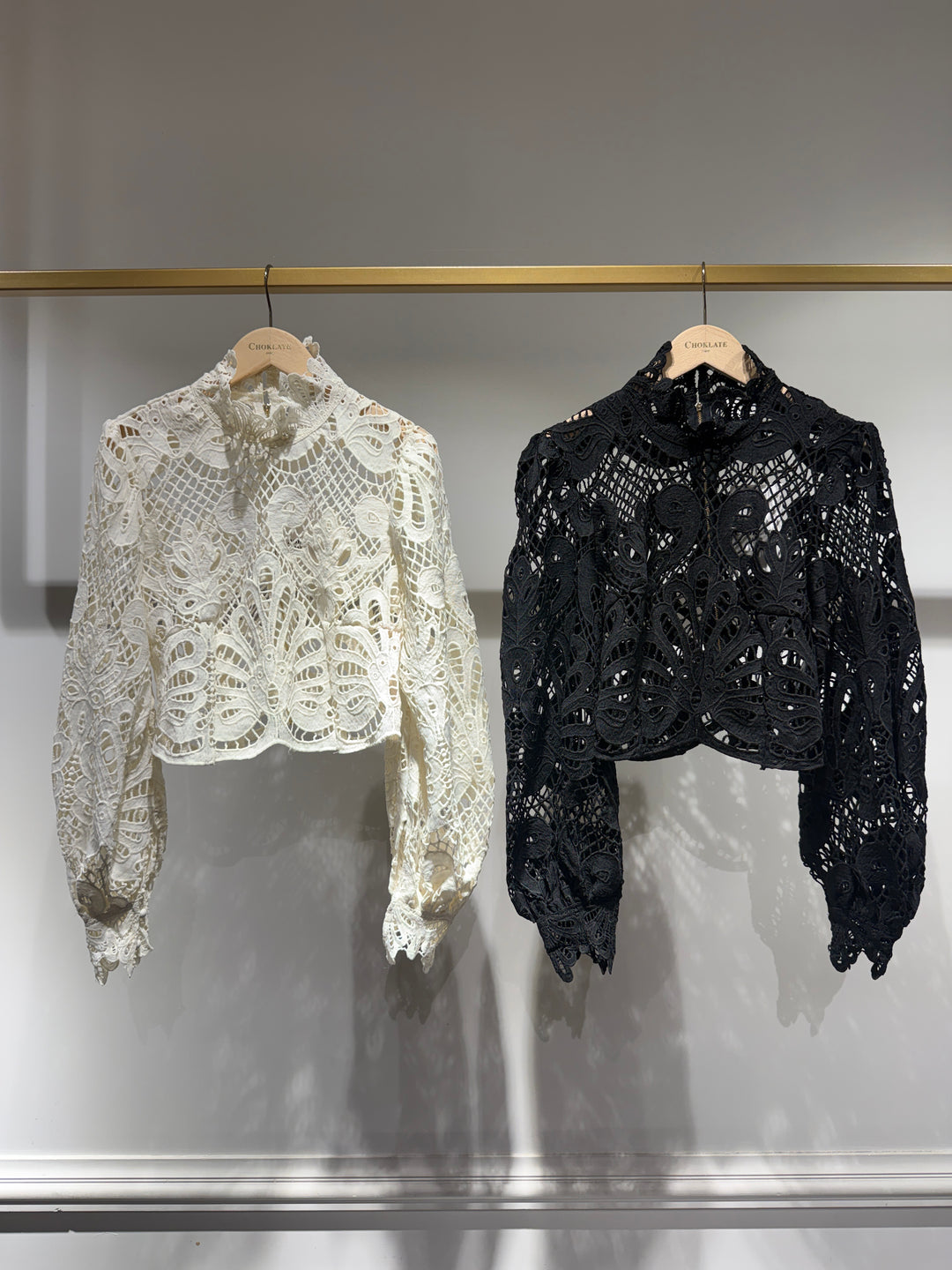 The Janette Lace Bomber Jacket - Black - Ecru