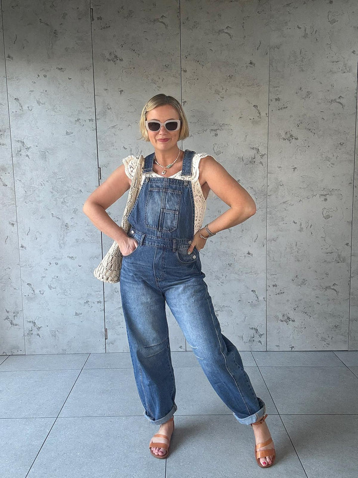 Bluivy Women’s Barrel Leg Denim Dungarees - Ethical Boho Chic