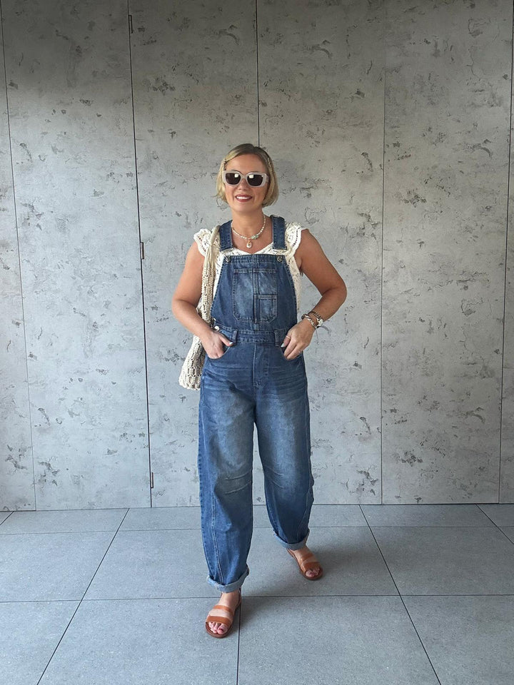 Bluivy Women’s Barrel Leg Denim Dungarees - Ethical Boho Chic