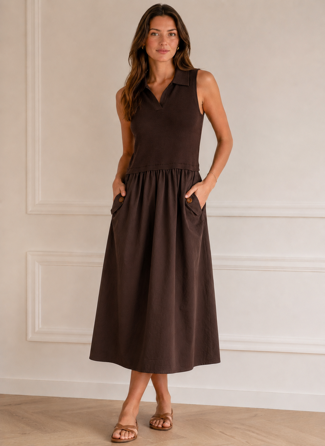 The Camilla Dress chocolate or olive