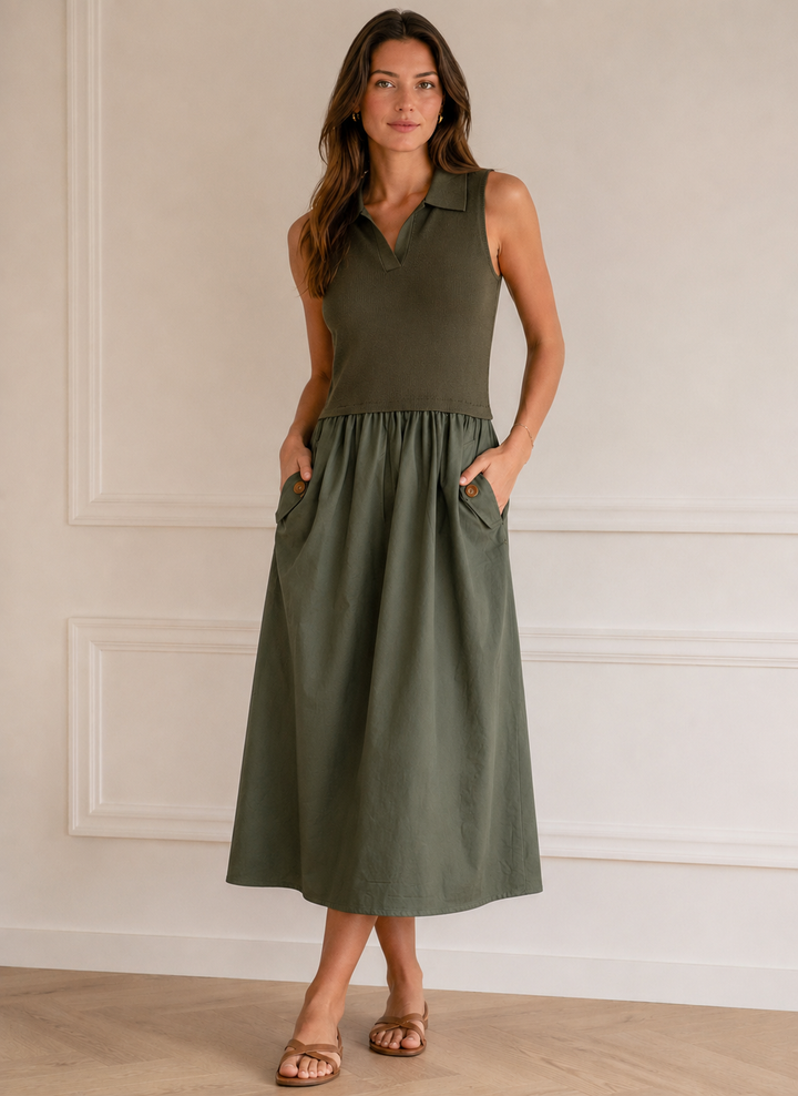 The Camilla Dress chocolate or olive
