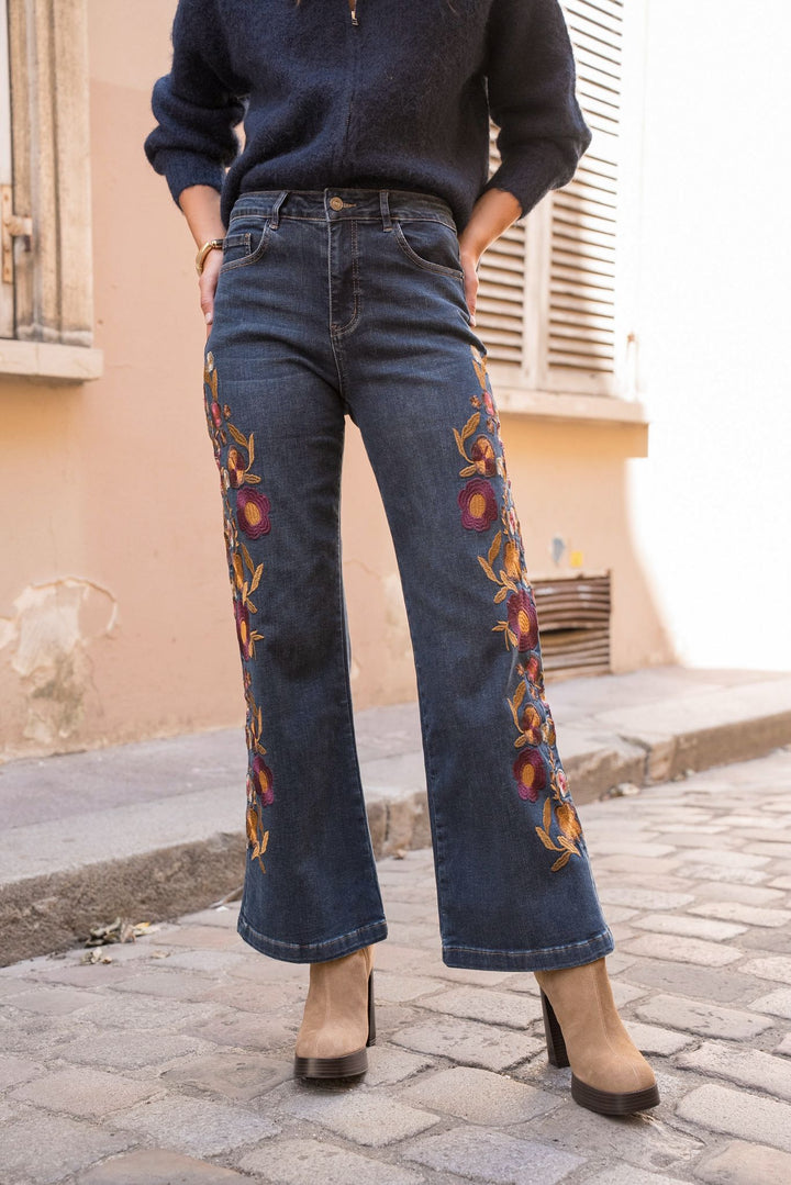 The Dolce denim embroidered trousers