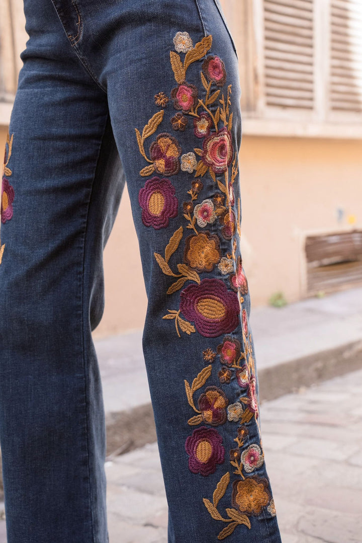 The Dolce denim embroidered trousers