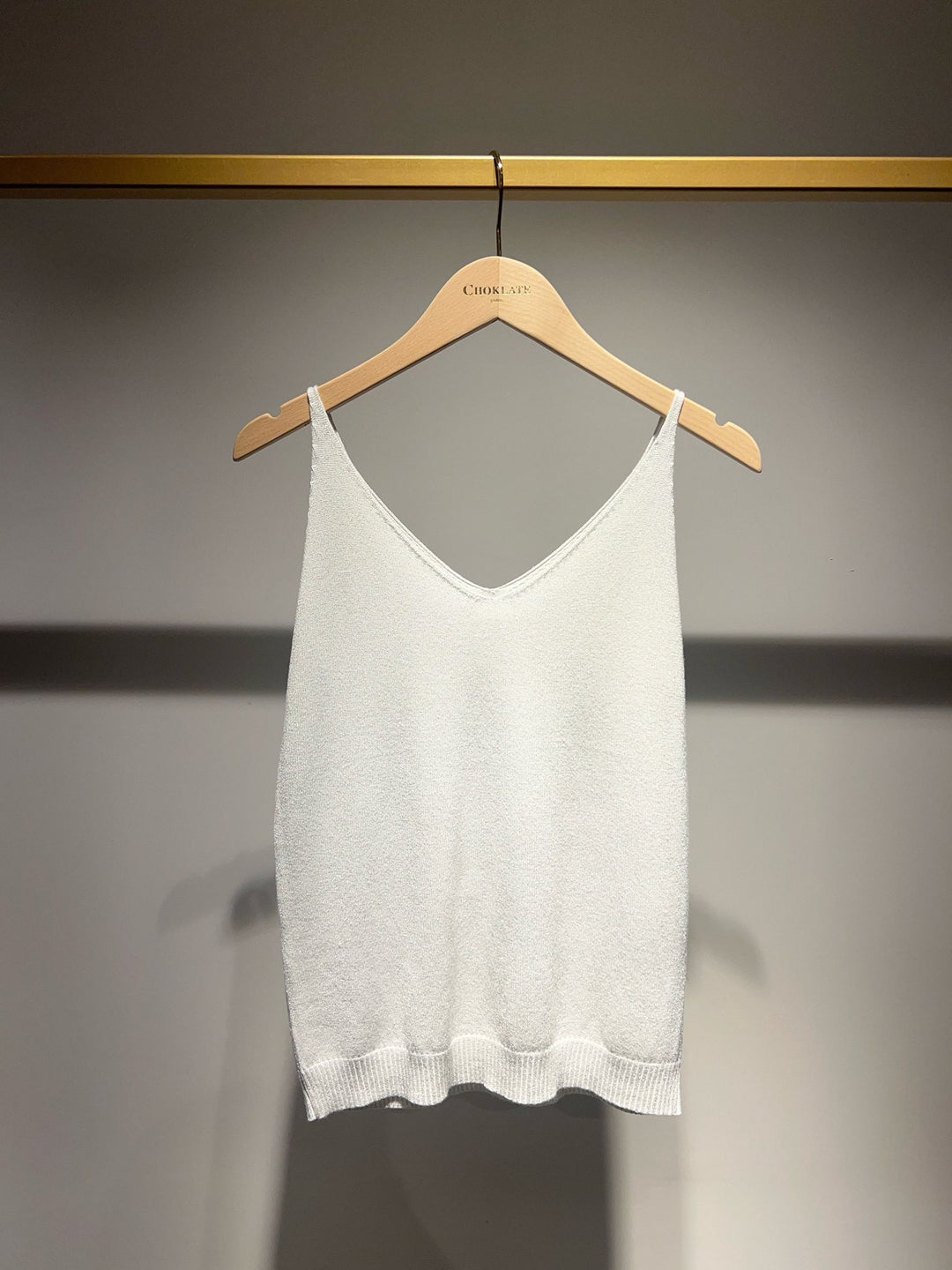 Carbis Bay Metallic Fine knitted lurex vest  top