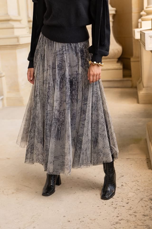 Choklate Paris French Riviera Tulle Skirt - Elegant Black Maxi Style