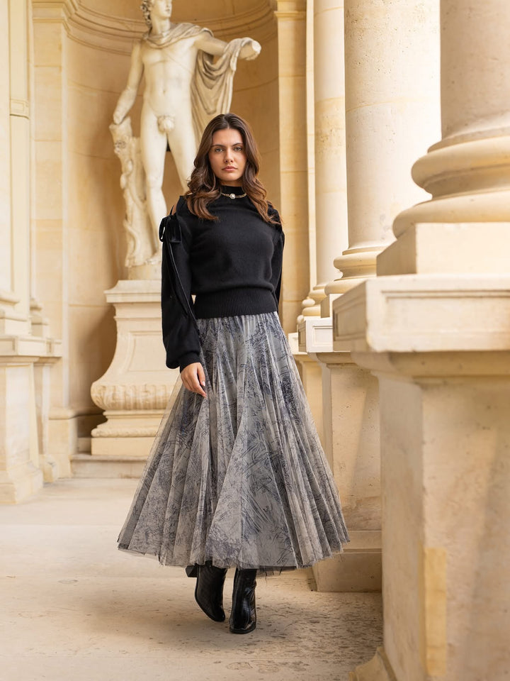 Choklate Paris French Riviera Tulle Skirt - Elegant Black Maxi Style