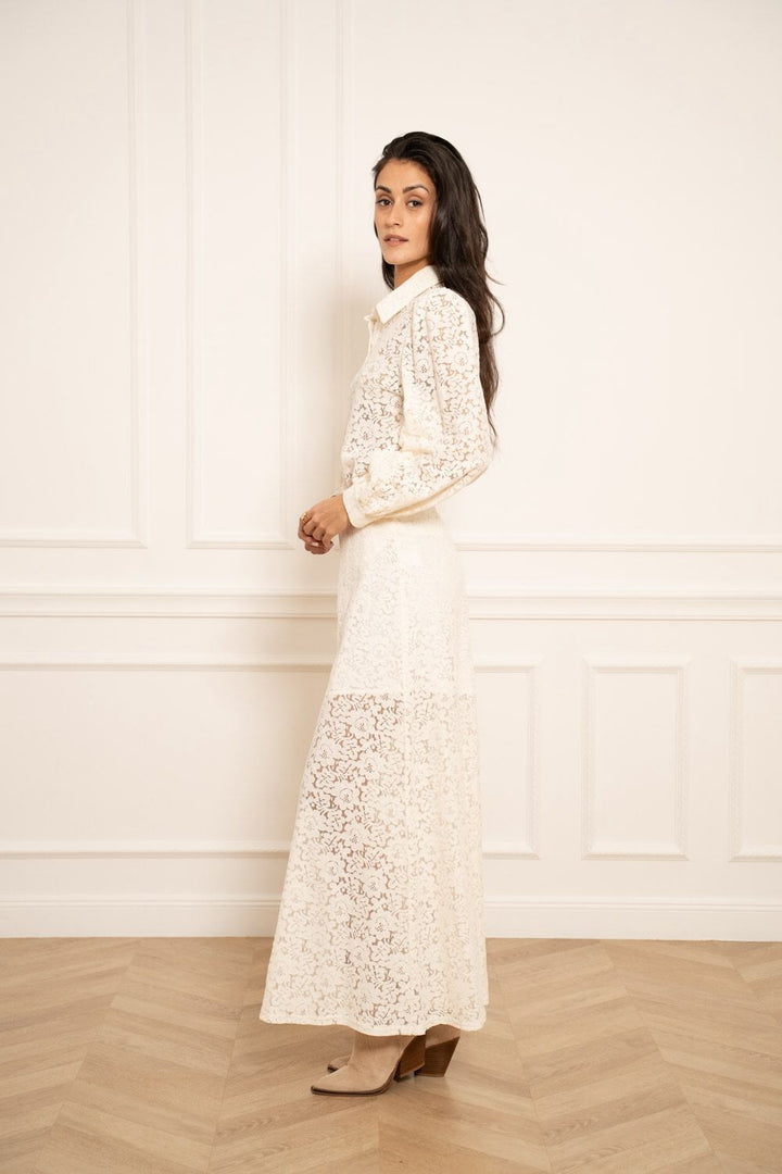 Paris Lace Culottes Trousers - Cream