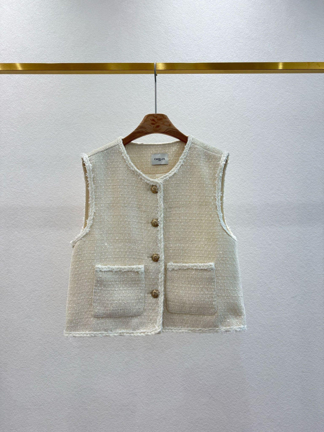 Anya tweed waistcoat - cream