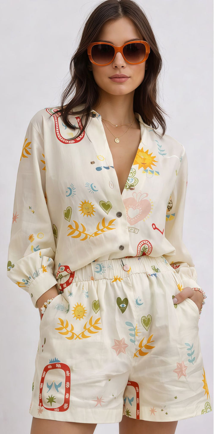 The Soleil story set - Shorts and Shirt Blouse