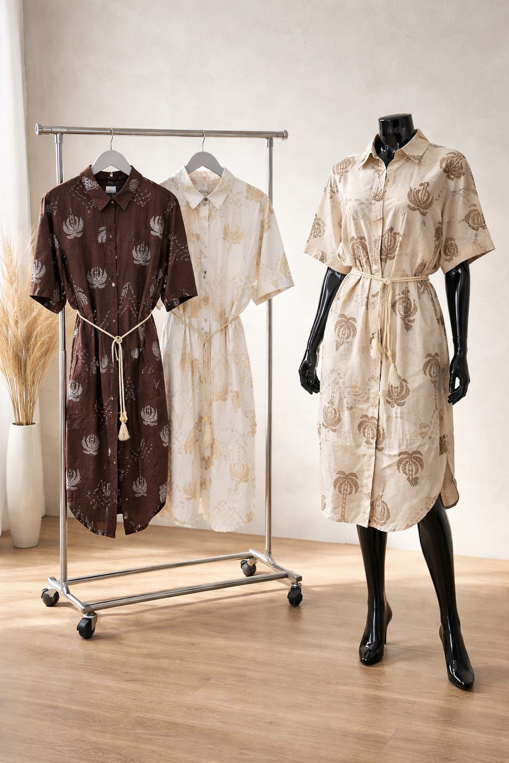 The Elizabeth Dress - Brown - Beige