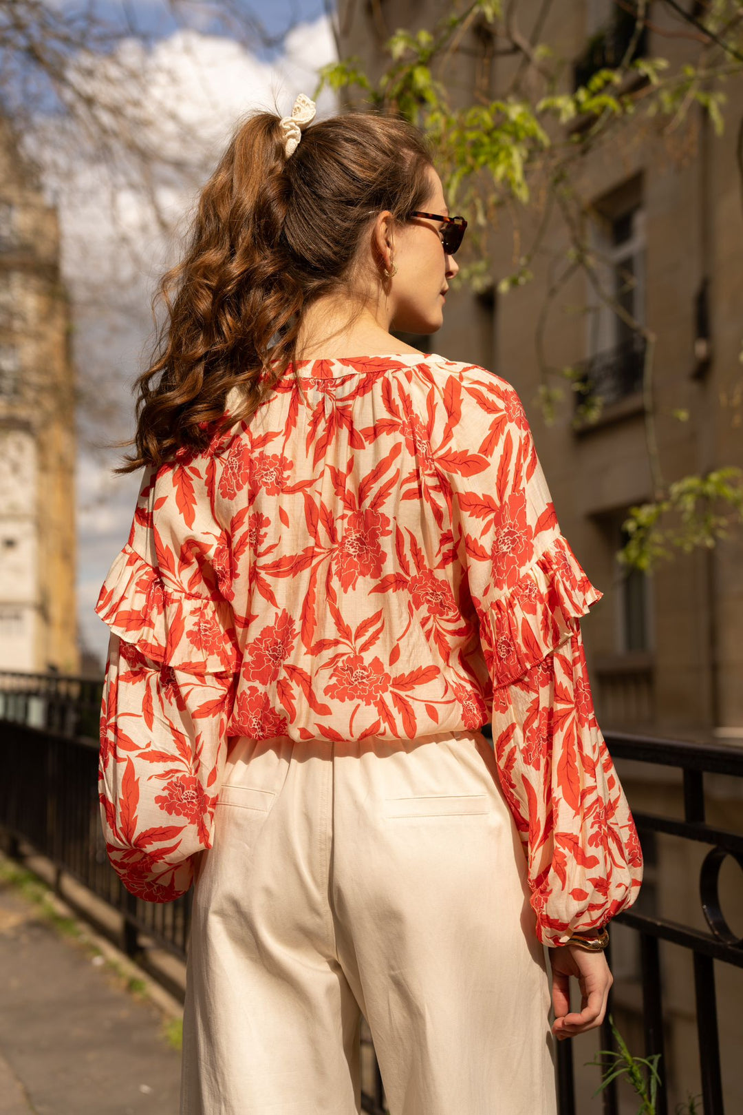 The Sienna Bloom Blouse - coral