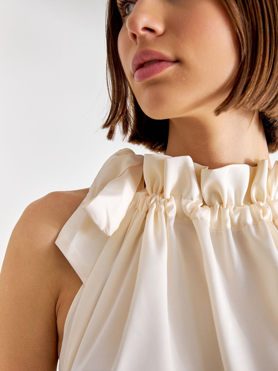 Lori Anne Halter Neck Satin Top