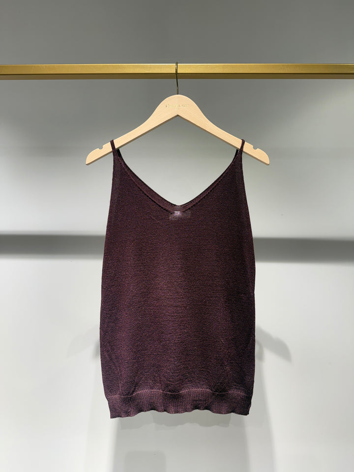 Das Dominique Metallic Feinstrick-Top