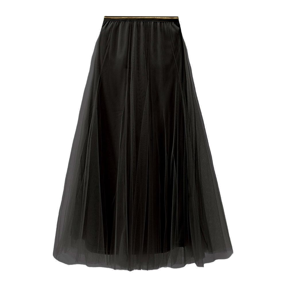 Black tulle skirt on a white background