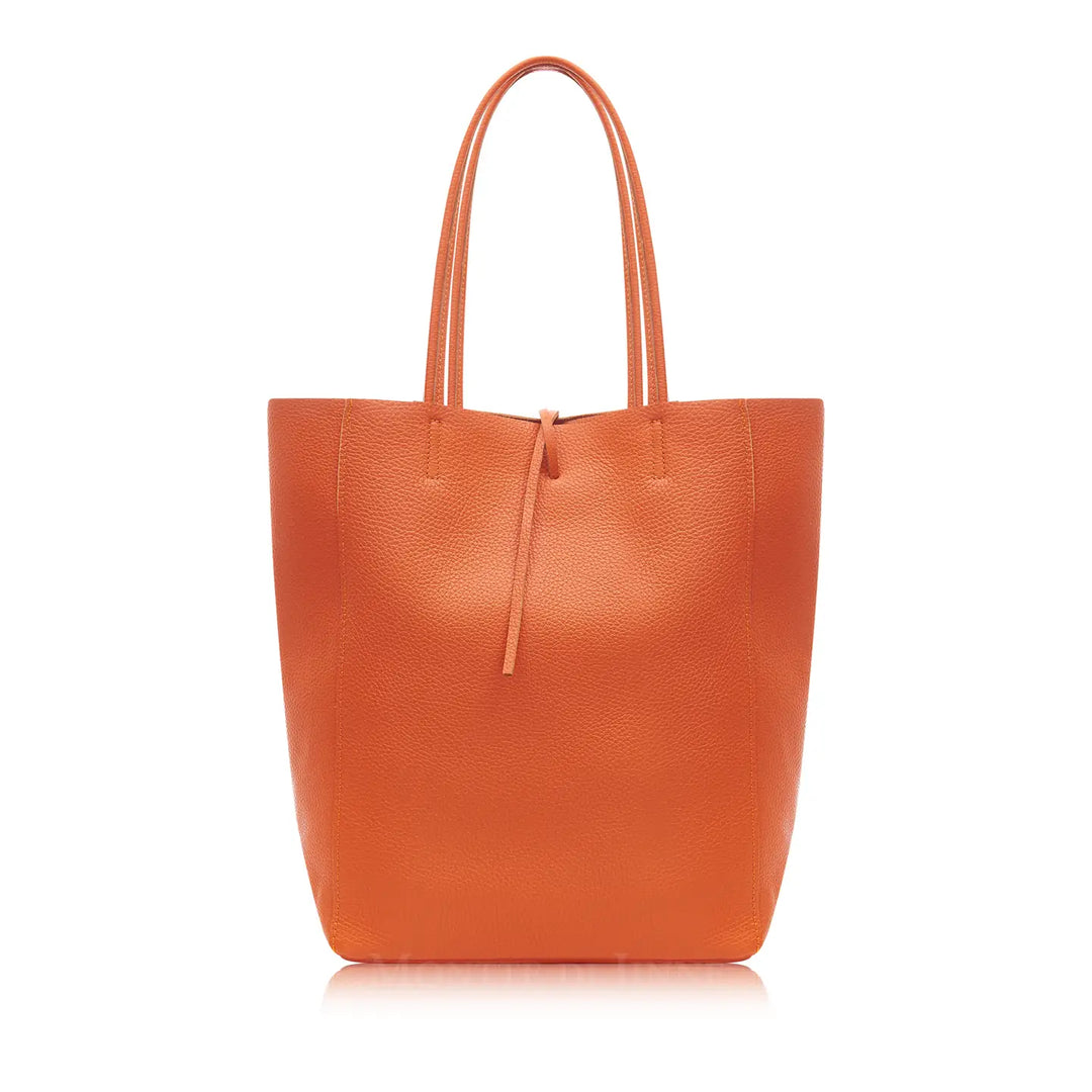 Orange tote bag on a white background