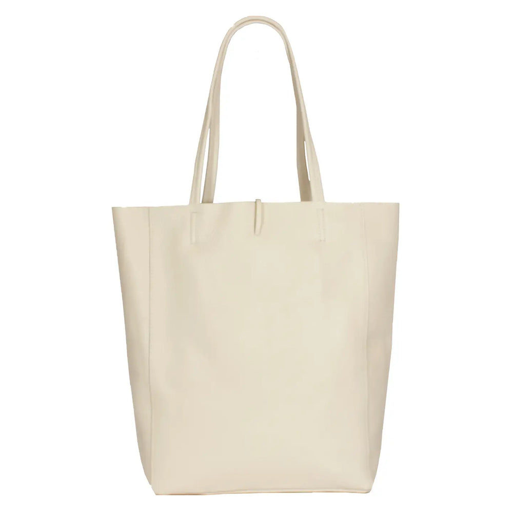 Beige tote bag on a white background