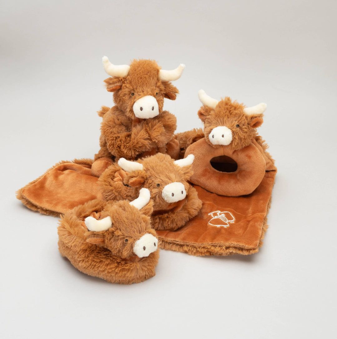 Highland Brown Cow Baby Plush Rattle - 10CM