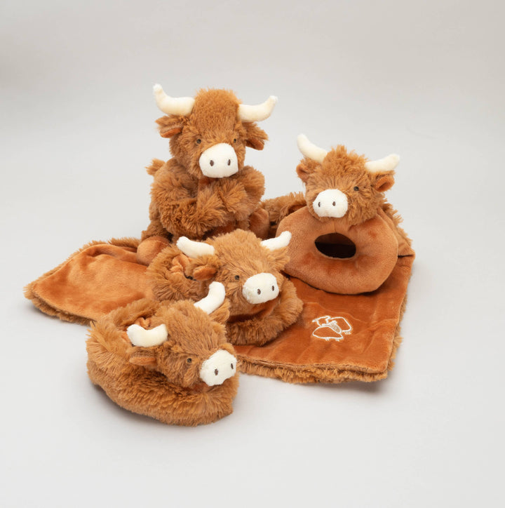 Highland Brown Cow Baby Plush Rattle - 10CM