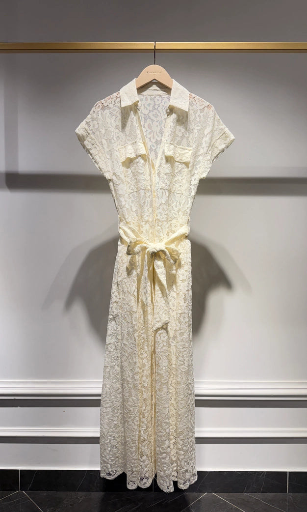 Kylie Lace stylish Dress - Ecru - Monica Luz Kylie Lace stylish Dress - Ecru - Monica Luz