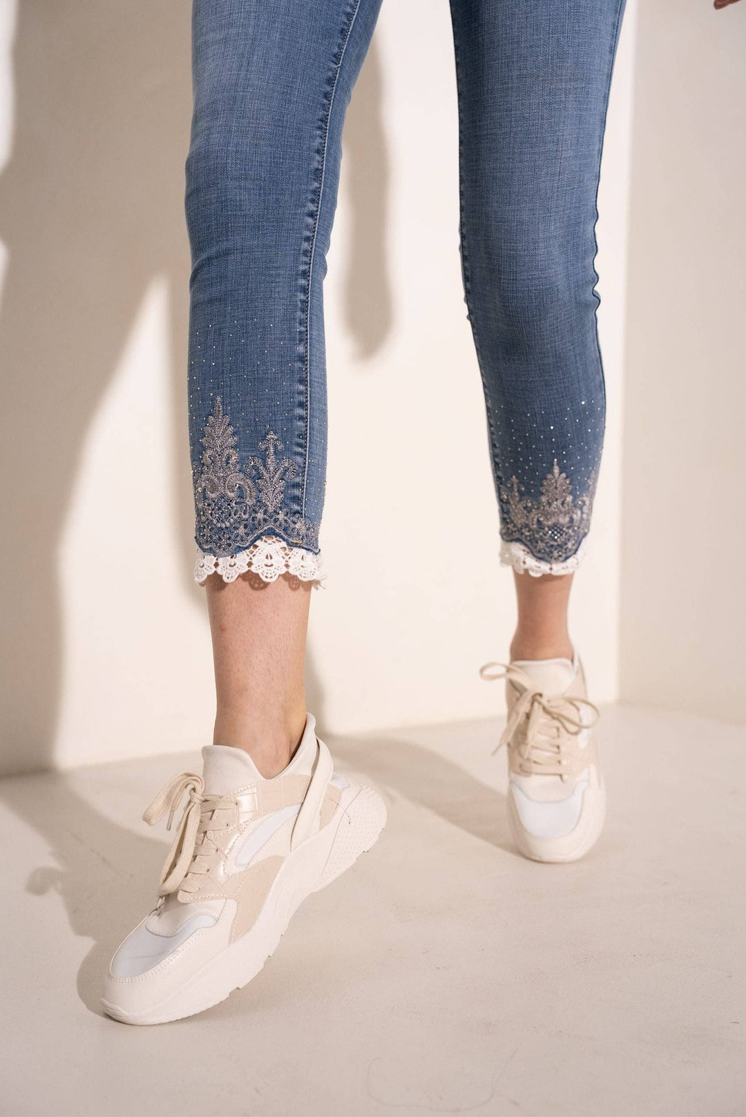 Audrey Jeans in a light wash denim blue