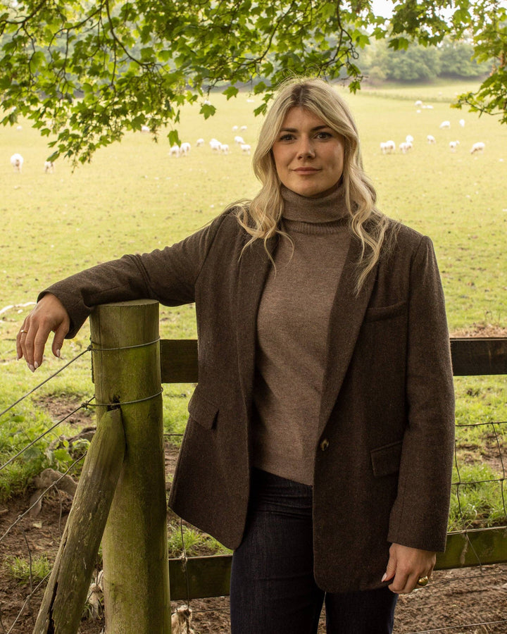 Martha Roll Neck Jumper | Dark Biscuit